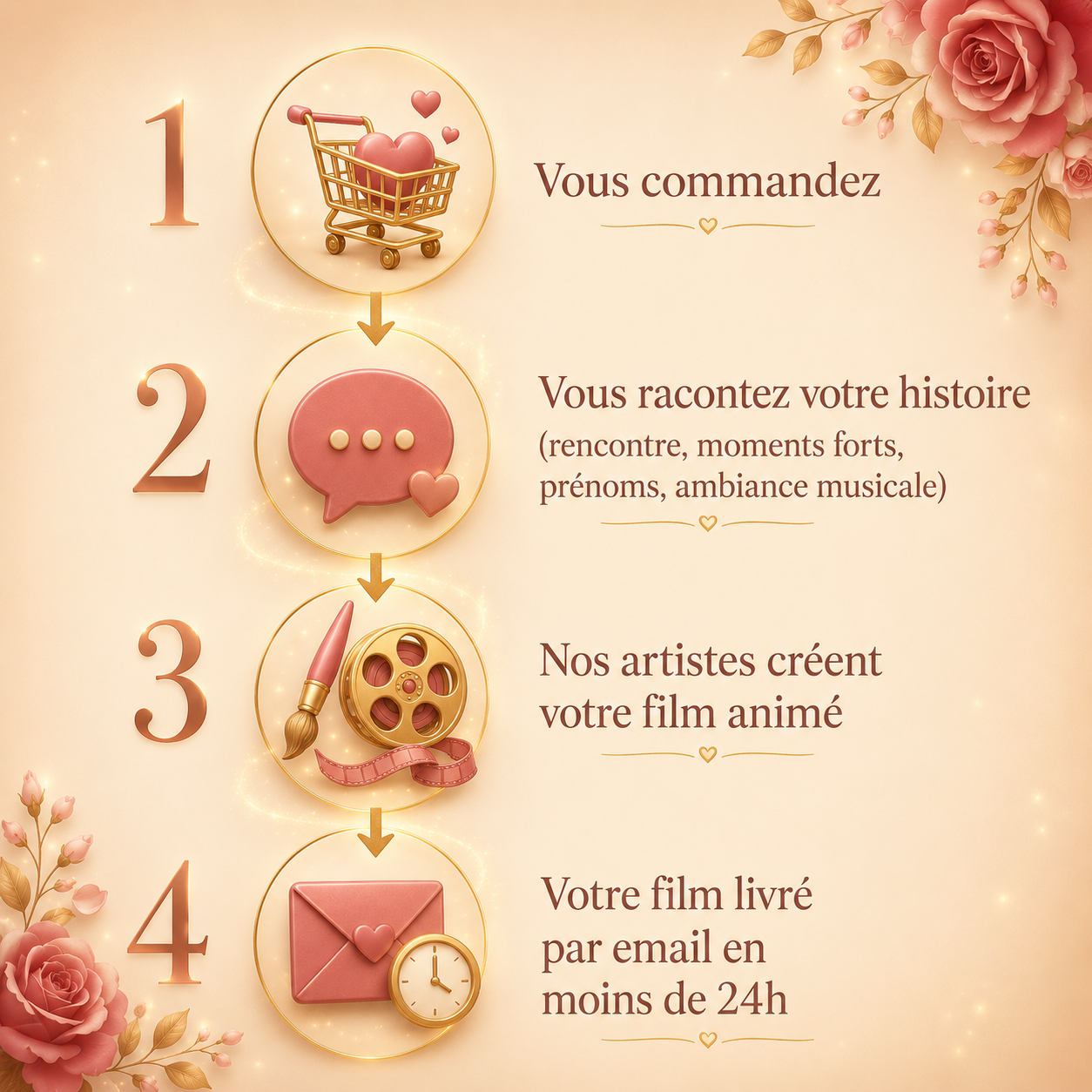 Votre Histoire en Film Animé Personnalisé 🎬 | Cadeau Couple Original Lovewalls